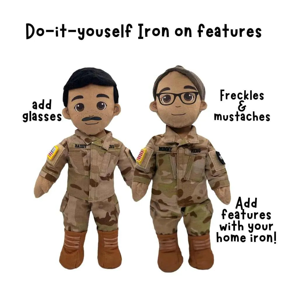 Army doll, soldier doll, Army deployment doll, soldier daddy doll, soldier mommy doll, deployment doll, comfort doll, recordable Army doll, recordable soldier doll, military soldier doll, plush Army doll, Army stuffed animal, Army plush toy, talking soldier doll, speaking doll, bedtime story doll, voice recording doll, keepsake Army doll, Army gift for kids, soldier gift for toddlers, Army storytime doll, military baby gift, soldier parent deployment gift, Army dad gift, Army mom gift, camouflage doll, Army