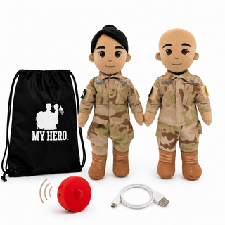 daddy dolls space force. two space force dolls with backpack and recorder