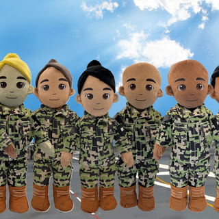 Navy Plush Stuffed Animal Daddy Dolls and Mommy Dolls on Aircraft Carrier