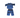 Blue toy police uniform with badge and belt on a white background