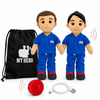 Nurse doll and doctor doll in medical uniform with recordable voice box and charger
