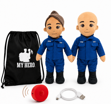 Daddy Doll for coast guard with recorder, charger, backpack. Handmade daddy dolls and uniforms for children
