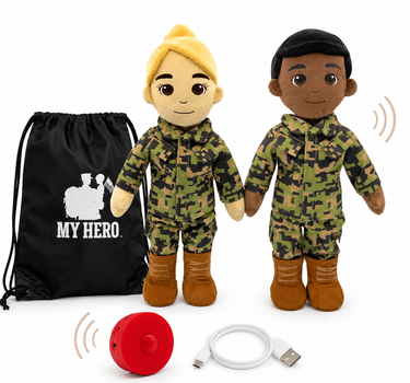 Marine Corps Daddy Doll in military uniform with recordable voice box for military families