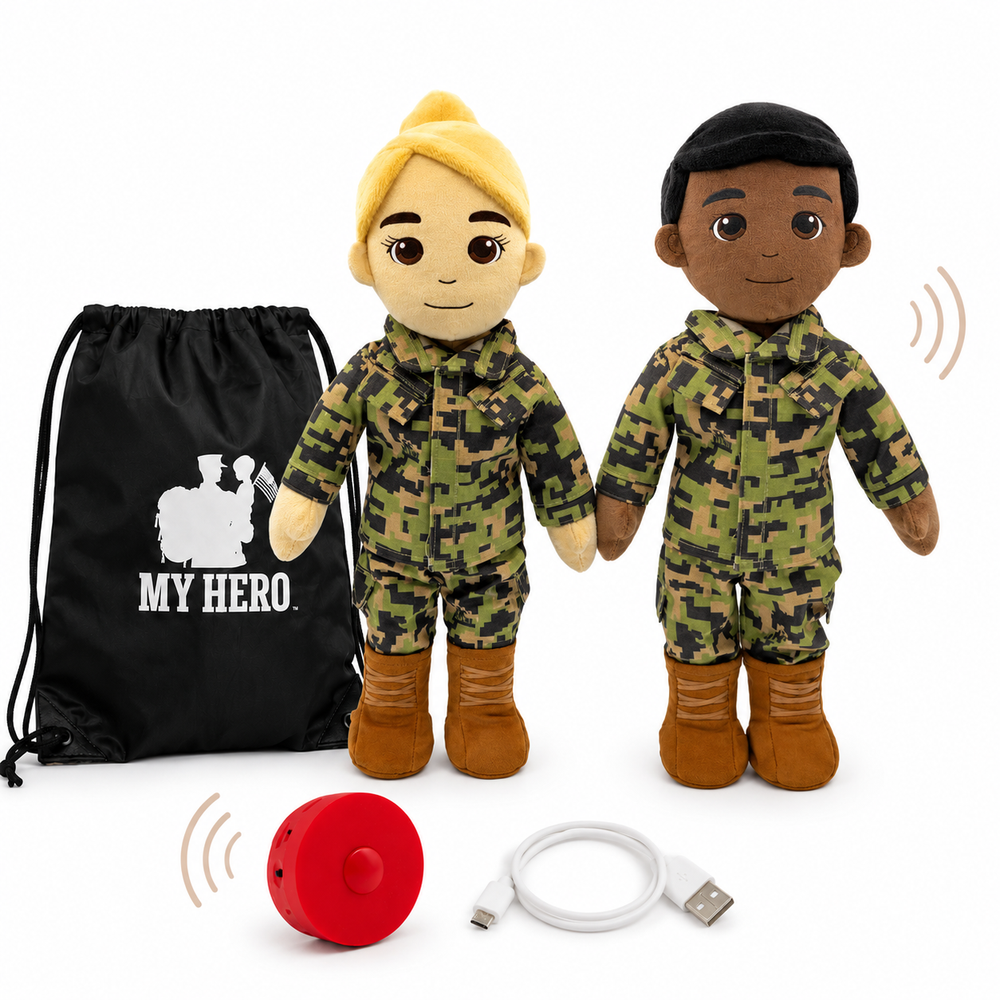 Marine Corps Daddy Doll in military uniform with recordable voice box for military families