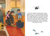 Marine Corps Daddy tying his shoe with his two children and a dog. The feature is from a children's book and features a USMC Helicopter flying over the text.