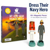 My Hero Sailor Magnetic Dress Up U.S. Navy kids toy with 40 plus magnetic pieces, sailor characters, uniforms, ship background, and portable storage box