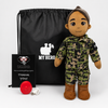 Daddy Doll, Military Doll, Navy Doll [Tan Skin Gray Hair Female] Recorder with Charging Cable, military plush comfort doll with voice recorder