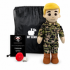 Daddy Doll, Military Doll, Navy Doll [Fair Skin Blonde Hair Male] Recorder with Charging Cable, Navy deployment doll with camouflage uniform and accessories