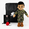 Daddy Doll, Military Doll, Navy Doll [Fair Skin Brown Hair Male] Recorder with Charging Cable, recordable Navy plush doll for separation comfort