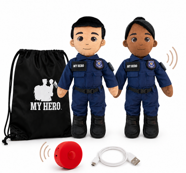 Police plush doll with officer uniform and soft stuffed animal comfort
