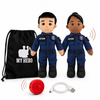 Police plush doll with officer uniform and soft stuffed animal comfort