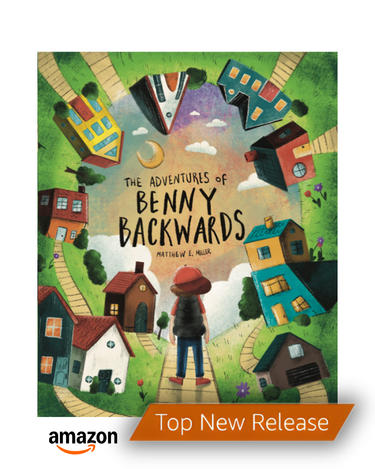 Benny Backwards character smiling in children's book illustration