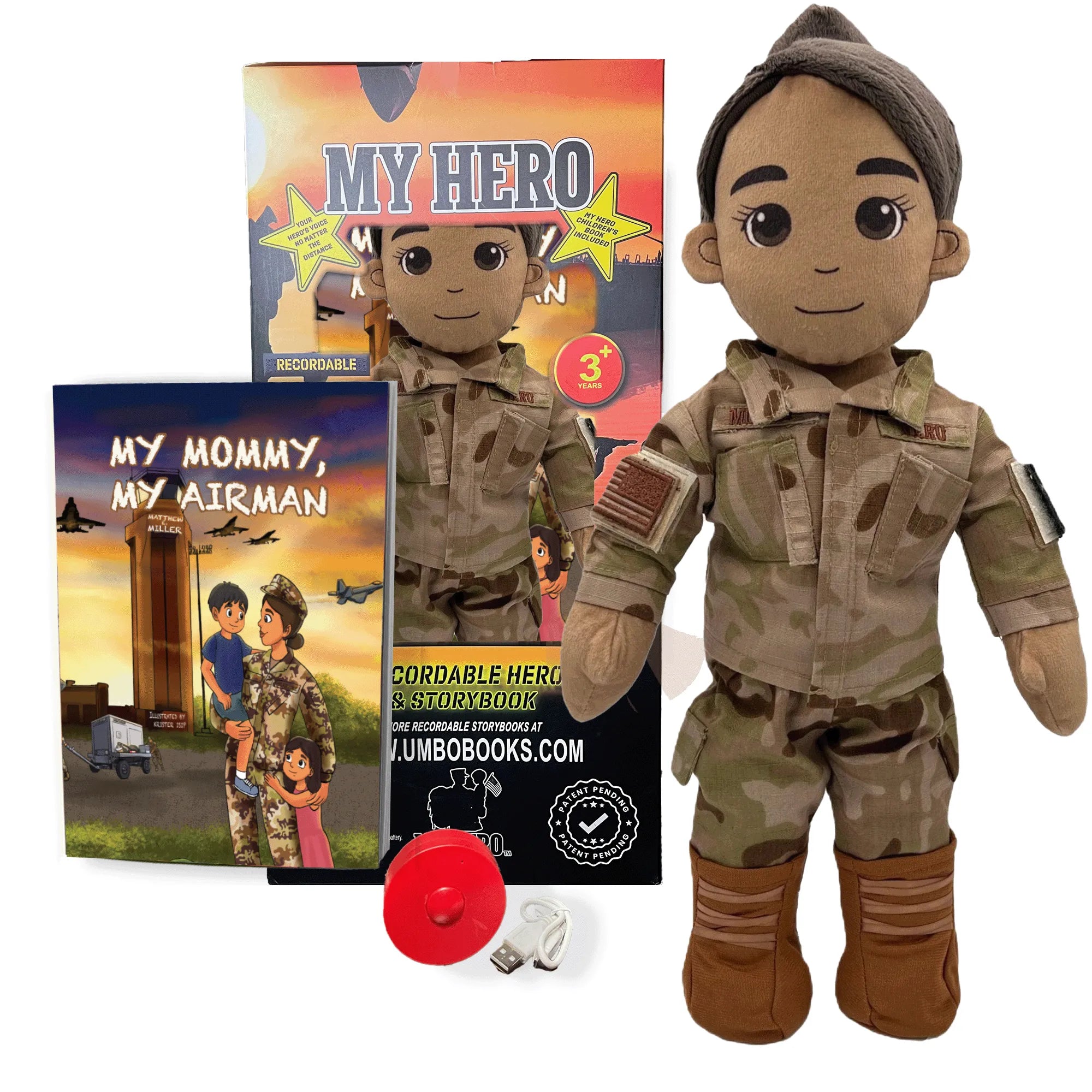 Customizable Doll, Personalized Doll, Military Doll, Daddy Doll, Mommy Doll, Blonde Hair Doll, Air Force Doll, Airman Doll, Recordable Doll, Military Doll, Talking Doll, and Deployment Doll for Military Kids