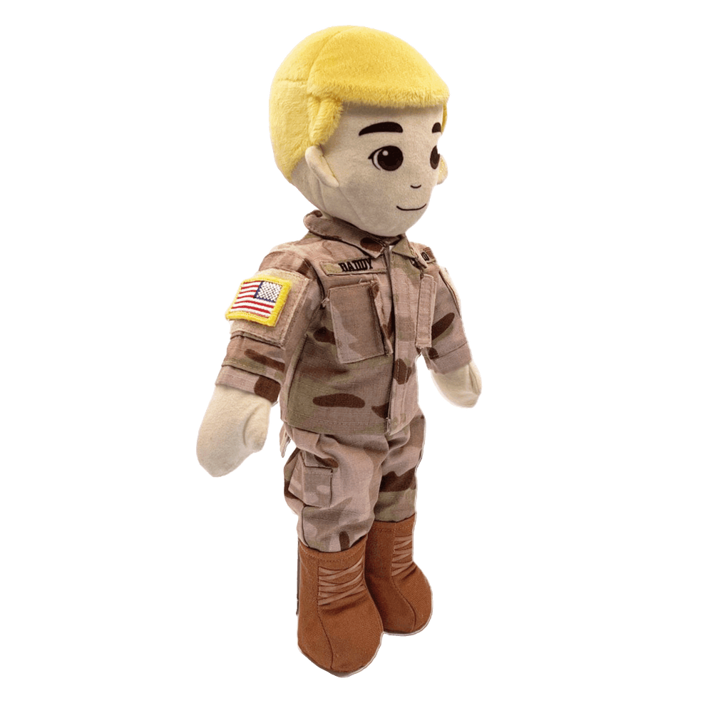 Army doll, soldier doll, Army deployment doll, soldier daddy doll, soldier mommy doll, deployment doll, comfort doll, recordable Army doll, recordable soldier doll, military soldier doll, plush Army doll, Army stuffed animal, Army plush toy, talking soldier doll, speaking doll, bedtime story doll, voice recording doll, keepsake Army doll, Army gift for kids, soldier gift for toddlers, Army storytime doll, military baby gift, soldier parent deployment gift, Army dad gift, Army mom gift, camouflage doll, Army