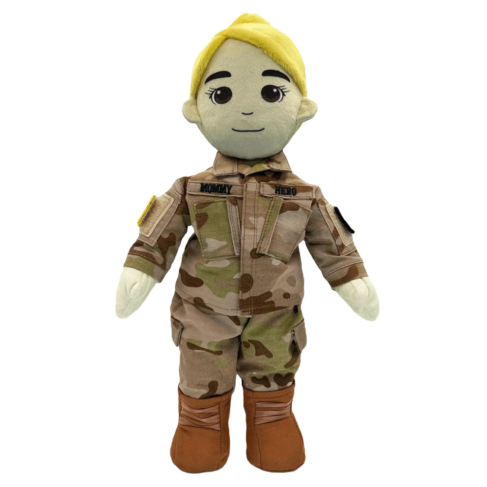 Daddy doll – military teddy bears – personalized dolls that look like you – record your voice books comfort toy


