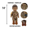Air Force-themed comfort doll with drawstring tote bag