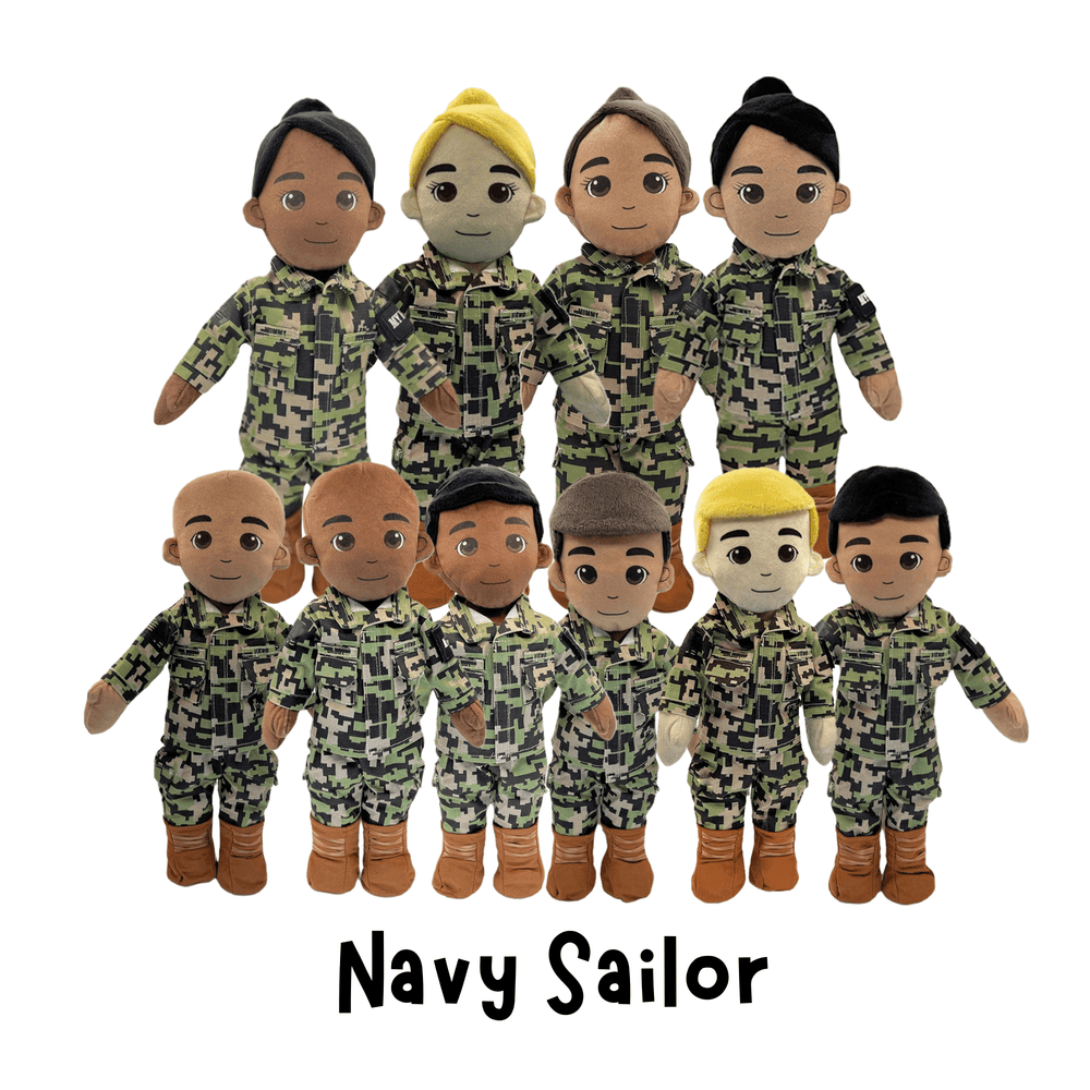 Emotional support Navy Daddy Doll for kids of deployed sailors

