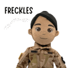 dolls with freckles. teddy bears with freckles. customized dolls add freckles. 