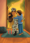 Warm-toned book cover with a Navy mom embracing her child — “My Mommy, My SWO” is a meaningful picture book for children of service members.