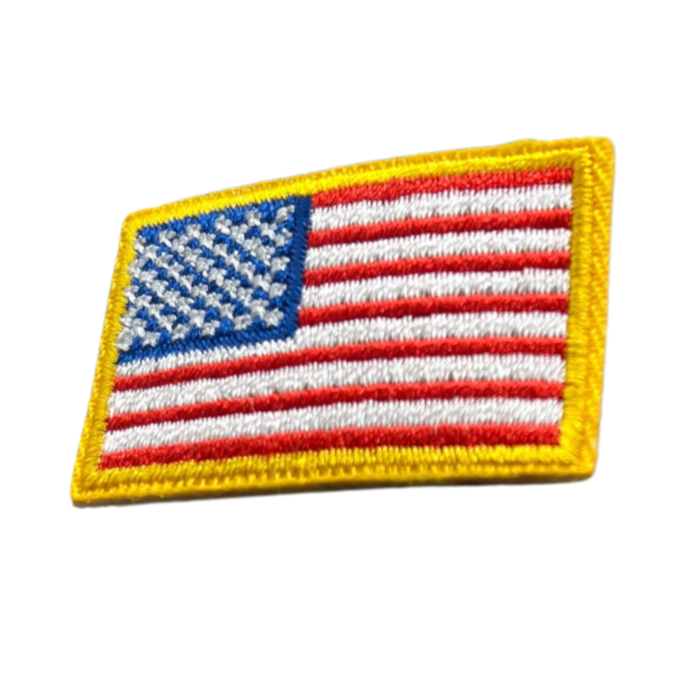 American flag Velcro patch for My Hero Doll uniforms, 1 inch by 0.75 inch, hook backing accessory for firefighter, pilot, and Space Force doll clothing.