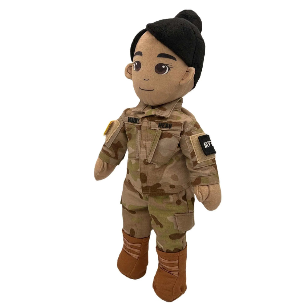 Army doll, soldier doll, Army deployment doll, soldier daddy doll, soldier mommy doll, deployment doll, comfort doll, recordable Army doll, recordable soldier doll, military soldier doll, plush Army doll, Army stuffed animal, Army plush toy, talking soldier doll, speaking doll, bedtime story doll, voice recording doll, keepsake Army doll, Army gift for kids, soldier gift for toddlers, Army storytime doll, military baby gift, soldier parent deployment gift, Army dad gift, Army mom gift, camouflage doll, Army