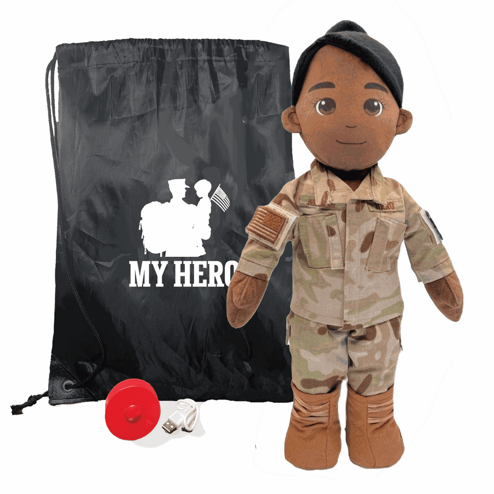 UMBO My Hero 14" Air Force Recordable Plush Military Doll – Over 1+ Hour Audio Storage – Personalized Gift for Deployment, Separation, or Storytime – Ultimate Daddy Doll! - MY HERO