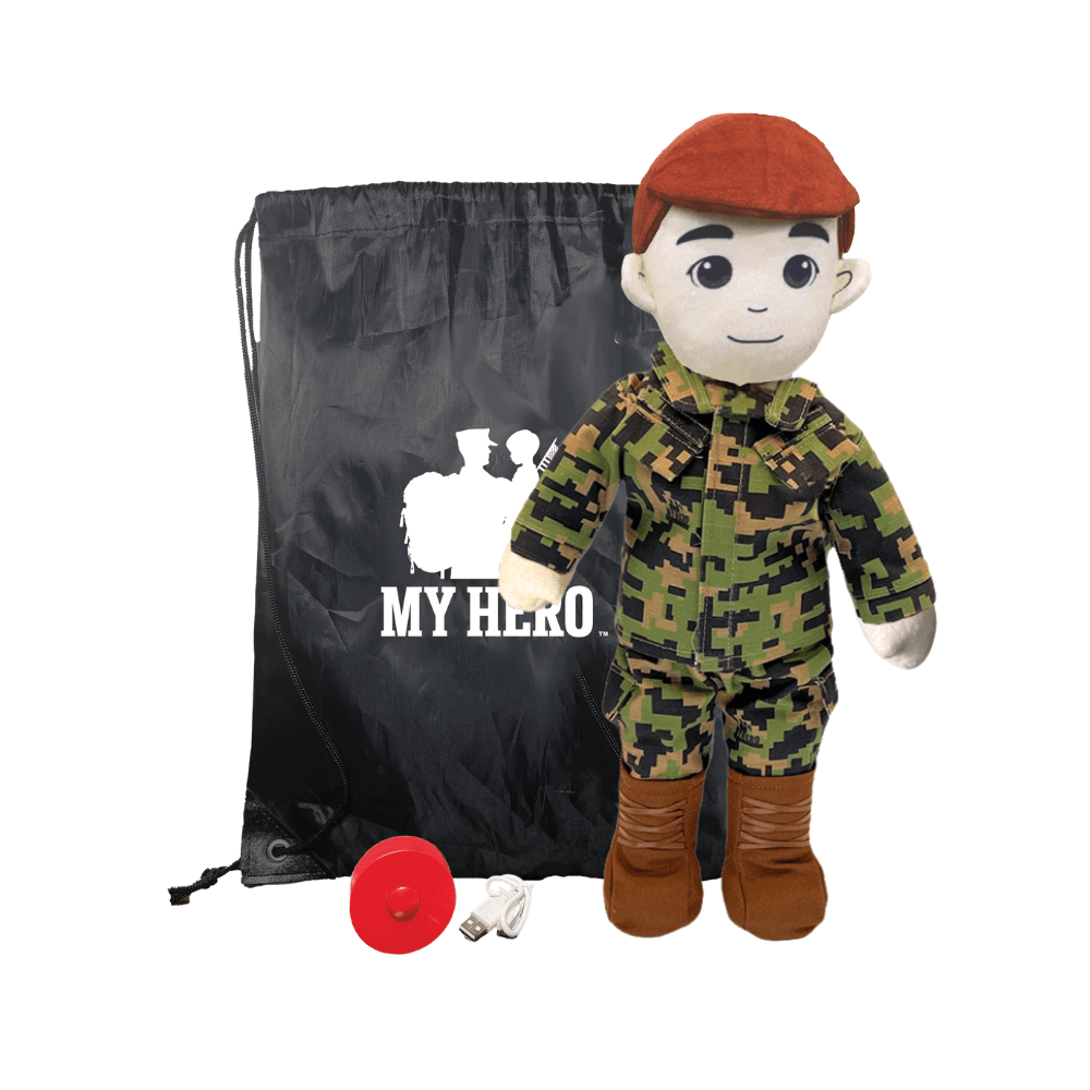 UMBO My Hero Recordable Marine Daddy Doll – Personalized Marine Corps Stuffed Animal | Customizable Military Deployment Teddy Bear Gift for Kids & Families - MY HERO