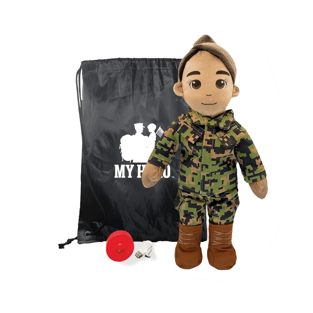 UMBO My Hero Recordable Marine Daddy Doll – Personalized Marine Corps Stuffed Animal | Customizable Military Deployment Teddy Bear Gift for Kids & Families - MY HERO